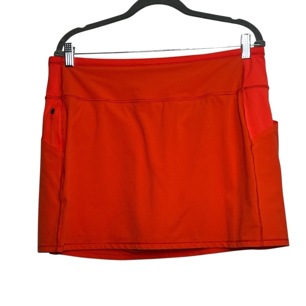 Athleta Action Skort in Dobby 14.5" Orange Womens Size Large Tennis Pickleball
